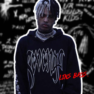 正确版本XXXTentacion同款卫衣revenge连帽衫嘻哈rap街头潮牌新款
