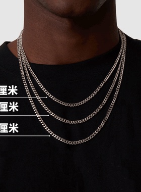细古巴链男女锁骨链钛钢