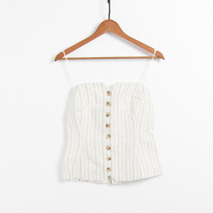 出北欧订单多余 亚麻抹胸上衣 女士