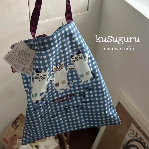 刺绣薄款手拎包束口袋抽绳包