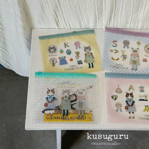 kusuguru猫拉链袋少女心收纳袋