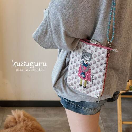 kusuguru童话猫咪提花包斜挎包