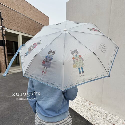 kusuguru蜜豆猫咪半透明折叠伞