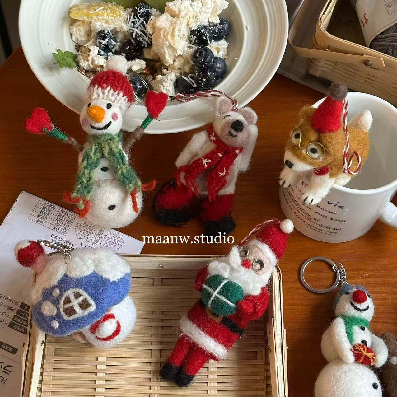 maanw 尼泊尔手工戳戳羊毛毡挂件动物玩偶包包挂件钥匙圈圣诞系列,服饰配件/皮带/帽子/围巾,包挂件,淘宝优惠券,粉丝福利购,淘宝优惠卷