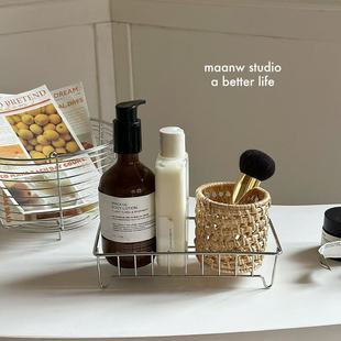 不锈钢简约浴室厨房置物架收纳架海绵洗手液收纳筐 store Fish