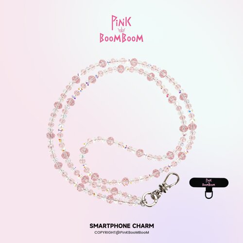 PinKBooM原创粉娜丽之恋斜挎手机链水晶珠串高级感长款挂绳可背女