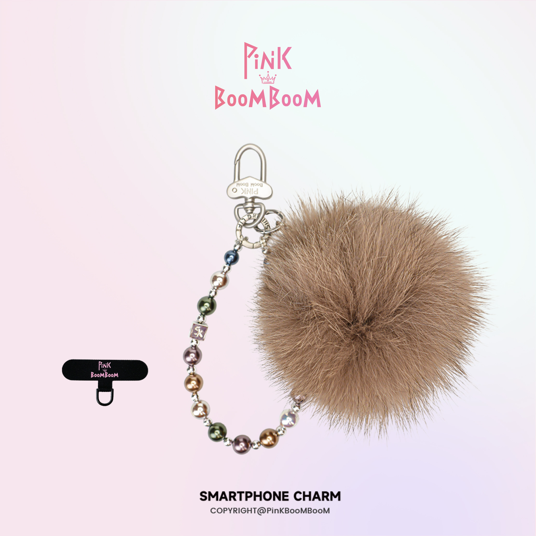 pinkboom原创轻奢毛球珠饰手机链轻奢小众钥匙扣精致高级感挂绳女,3C数码配件,手机挂件/手机链,淘宝优惠券,粉丝福利购,淘宝优惠卷