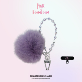 PinKBooM轻奢手机挂件高级感狐毛球珍珠链条挂绳钥匙扣手腕式 挂饰