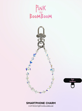PinKBooM娜斯蒂施华洛水晶爱心手机链女轻奢小众高级感挂绳手腕带