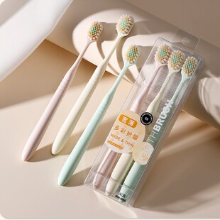 日式 成人家用护龈细软毛情侣牙刷厂家 宽头软毛牙刷3支装