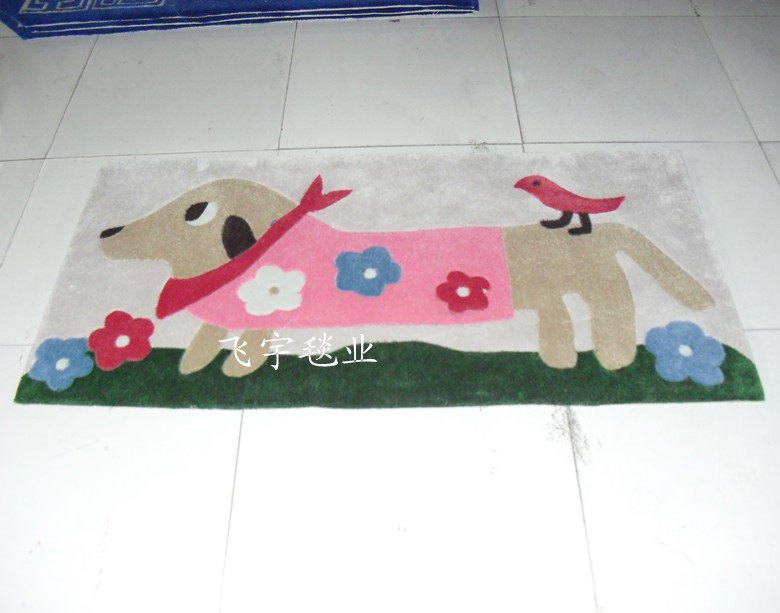 特价手工腈纶地毯客厅茶几 卧室床前儿童动物地毯可定制地毯卧室