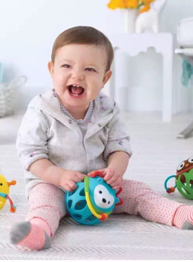 清仓美国正品skiphop摇摇磨牙玩具咬胶婴幼儿锻炼抓握益智手抓球