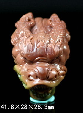 龙头雕件阿拉善七彩玛瑙挂件把件