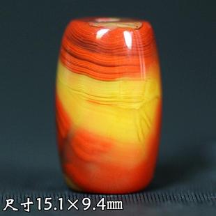 天然北票战国红玛瑙艳红黄满闪丝勒子桶珠鼓珠顶珠背云转运珠配饰