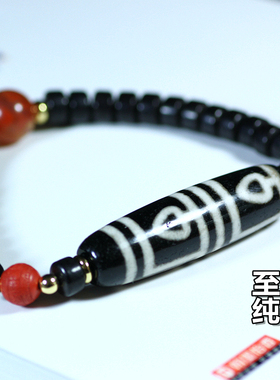 西藏至纯风玛瑙玉髓天珠吊坠手串