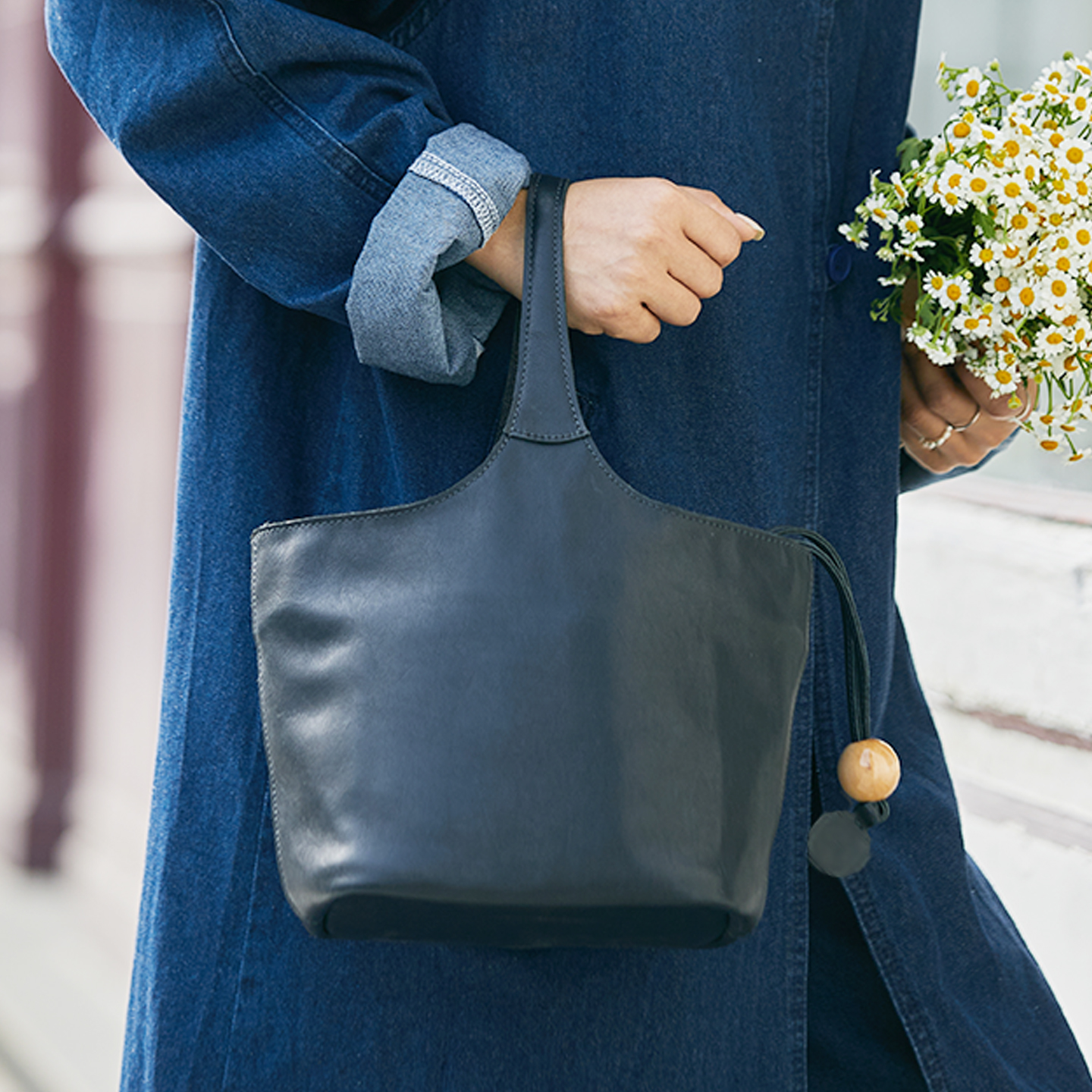 藤也家2025新款复古真皮花篮包