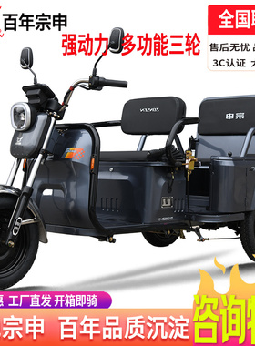 宗申电动三轮车成人60V电瓶车电动车老人父母接送小孩休闲车