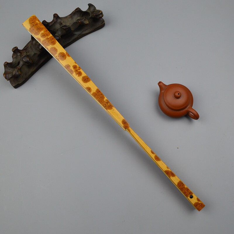 高档文玩宣纸折扇9.5寸天然斑竹开山老料云南红湘妃扇骨蜡底红花