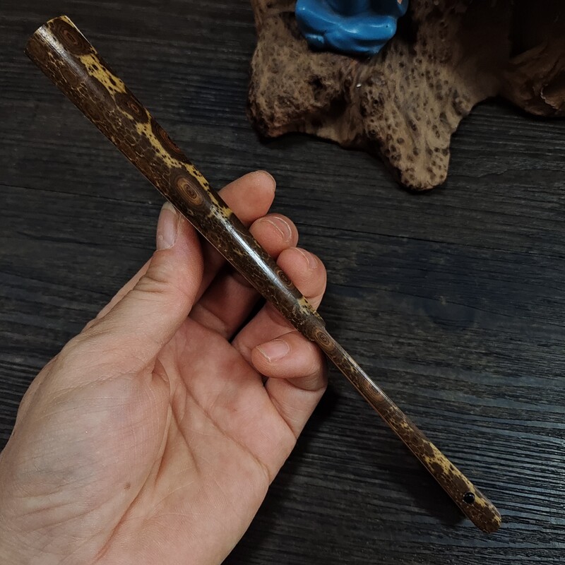 文玩宣纸折扇天然老料梅鹿精工六寸迷你小扇子女士坤扇花纹独特