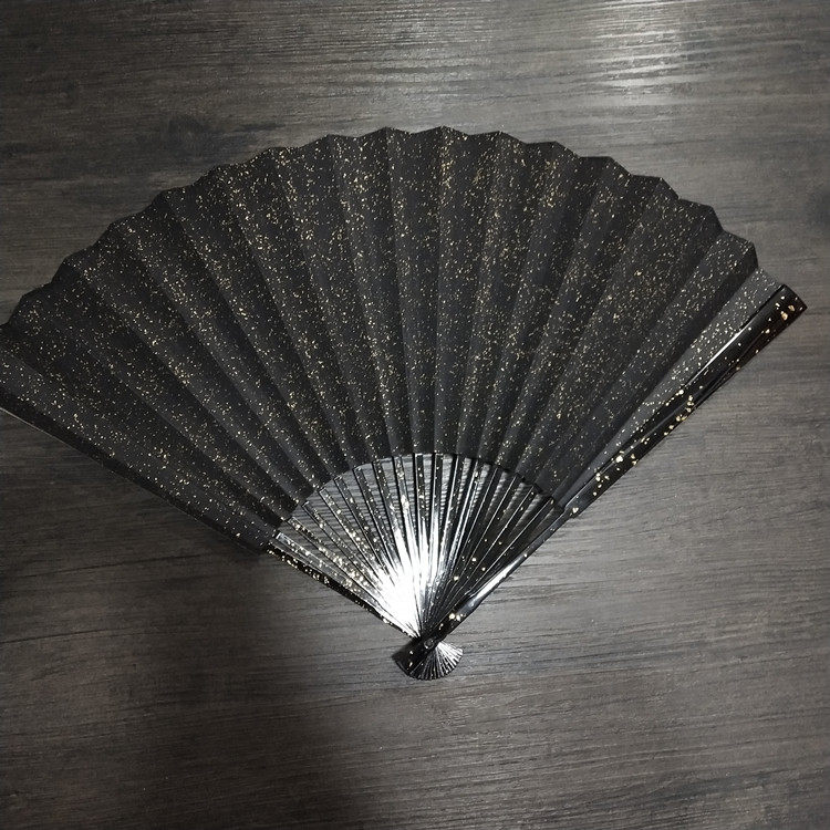 文玩扇子精品9.5寸老艺人大漆鎏金洒金工艺扇骨宣纸折扇苏工扇面