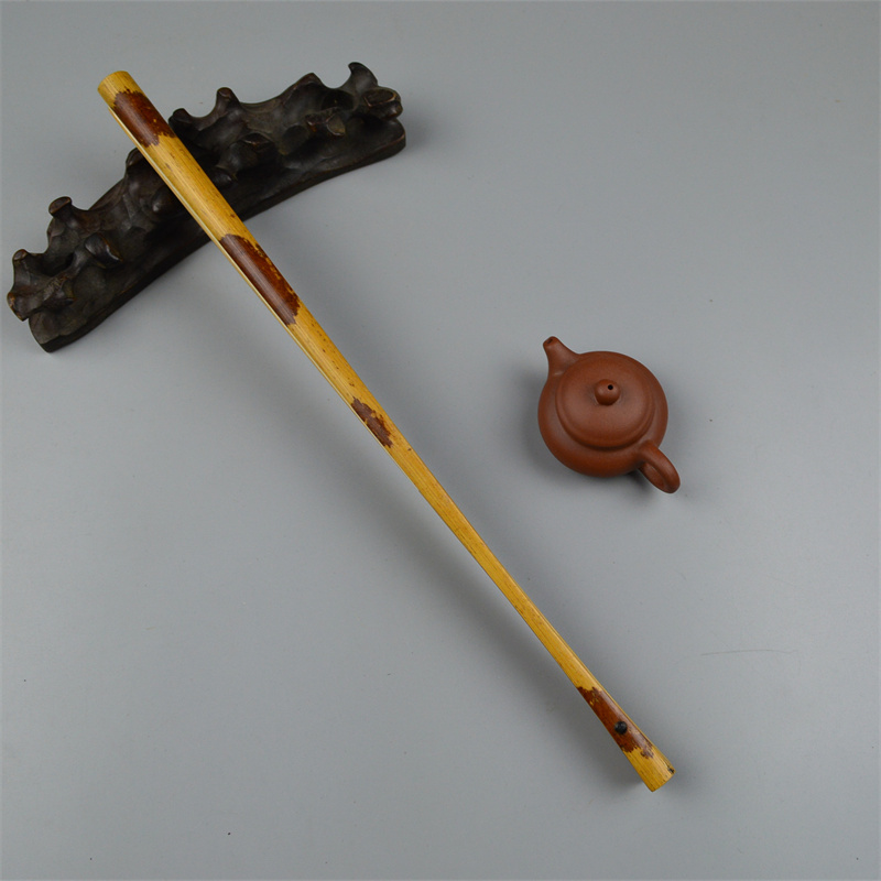 文玩折扇秋扇收藏品9.5寸天然斑竹福建红湘妃扇骨蜡底紫花排口1.0