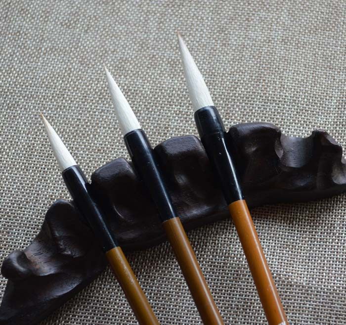 宣笔之乡生花笔庄毛笔老技师制作学生国画兼毫楷书白云毛笔