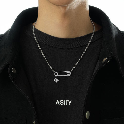 ACITY喜城简约别针项链不掉色