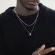 ACITY喜城轻奢小方牌双层项链男波光粼粼叠戴锁骨链女可分开佩戴
