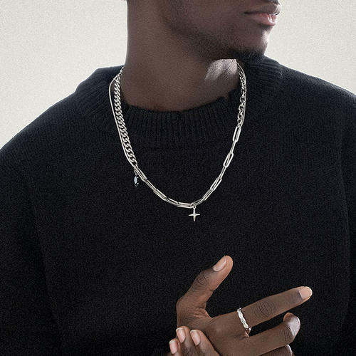 ACITY喜城十字星芒缠绕叠戴项链