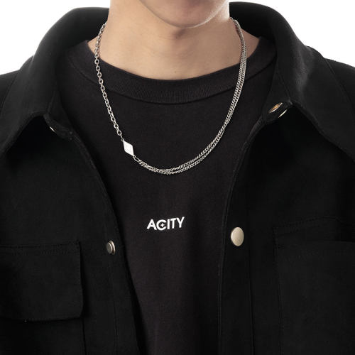 ACITY喜城菱形拼接项链不褪色