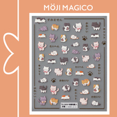 茉季 玩趣喵星人可爱猫咪立体浮雕美甲贴纸防水指甲贴2849 2850