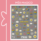 茉季 笑脸太阳花涂鸦爱心彩虹立体浮雕美甲贴纸指甲贴2986 2987