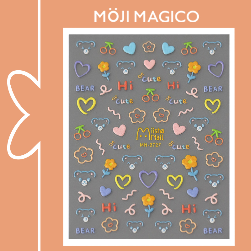 茉季中国美甲贴纸立体浮雕效果