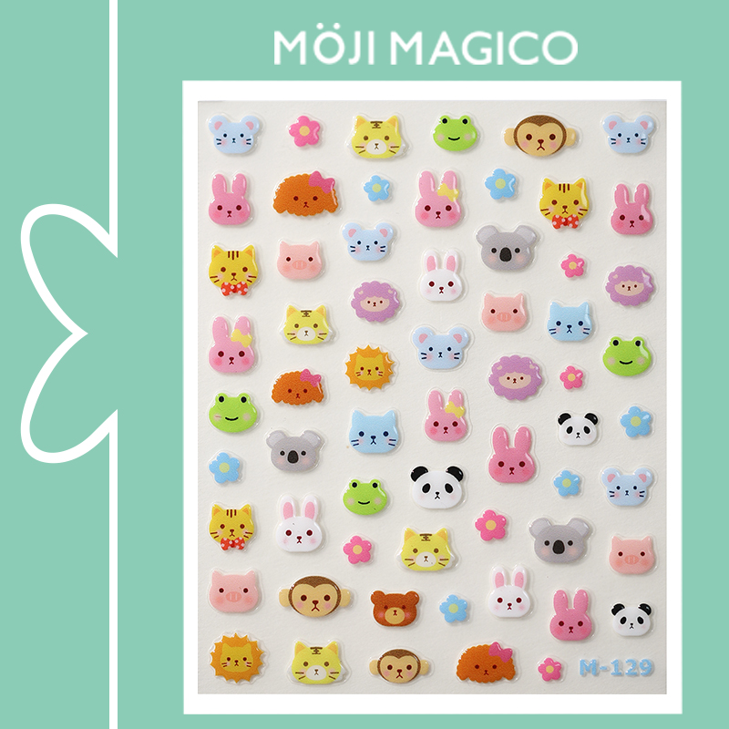 茉季中国美甲贴纸立体浮雕效果