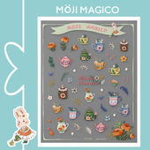 茉季 茶壶花朵立体浮雕美甲贴纸防水指甲贴装 饰贴花饰品kx359