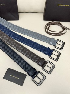 头层牛皮裤带真皮纯手工编织腰带时尚针扣小牛皮男士休闲皮带