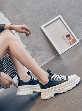 ggcc娜扎朱莉麦昆厚底女牛皮小白鞋松糕增高休闲鞋女板鞋清仓清仓