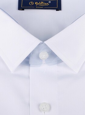 金利来男装 春季含棉舒适百搭白色长袖衬衫MSL23211710-00