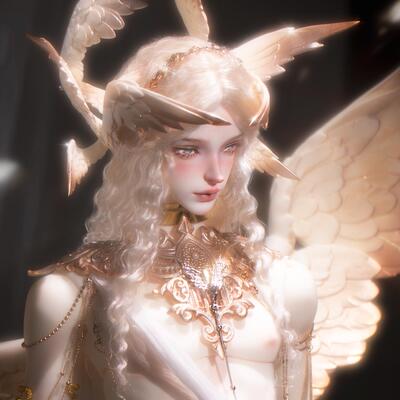 DollZone羽光天使3分73叔体BJD娃娃73cm全套裸娃DZ官方原创新品