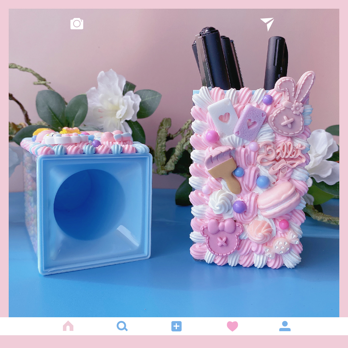 diy奶油胶笔筒材料包手工制作学生文具桌面可爱化妆刷筒收纳送礼