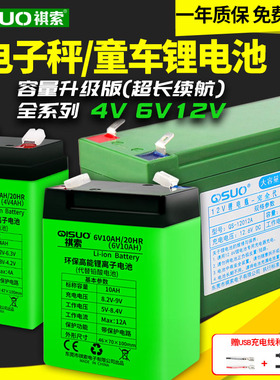 电子秤电池专用台称通用4v锂电池4ah20hr6v童车电动玩具蓄电池12v