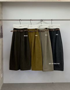 sky20181韩系2025新宽松显瘦高腰直筒休闲女百搭阔腿加绒加厚裤子