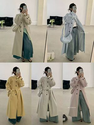 sky20302韩系26春新款女宽松显瘦中长款风衣外套大衣气质百搭通勤