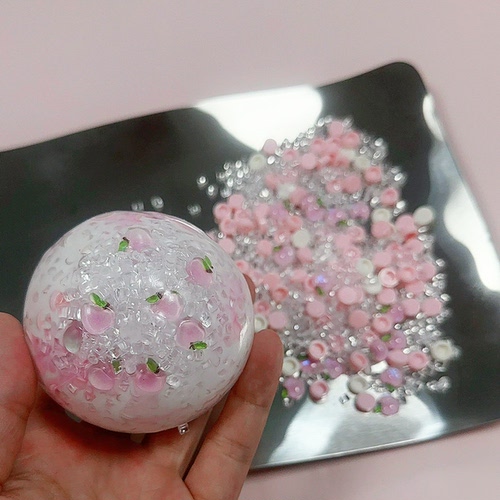「蜜桃奶冰」手作球肌大力冰柱积木填充手工球解压玩具成品