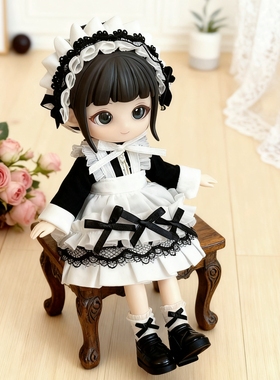ob11娃衣 蕾丝女仆装 BJD盲盒阿巳2.0北冥体p10 12分连衣裙妖精体