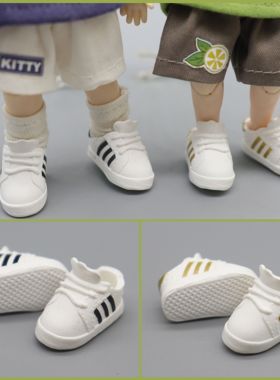 ob11娃鞋子gsc粘土人 P9 piccodo 素体可穿小皮鞋 白色运动鞋