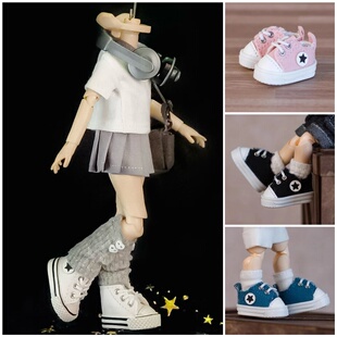OB11娃鞋星星板鞋 休闲帆布鞋12分盲盒 阿巳体 BJD ufdoll p9可穿