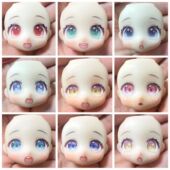 猫猫眼diy可爱 gsc水贴脸现货 成品脸 gsc脸 前脸 ob11