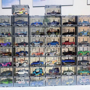 小汽车模型收纳盒多层置物架1:64风火轮合金玩具车透明收藏展示架