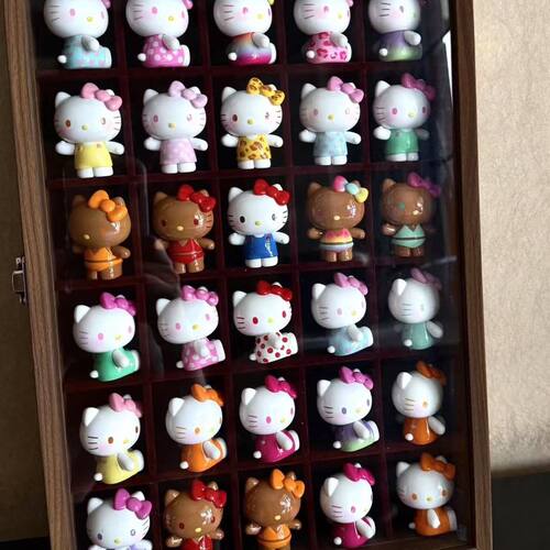 萌粒森贝儿收纳盒子手办收纳箱子娃娃整理防尘展示盒Hello Kitty